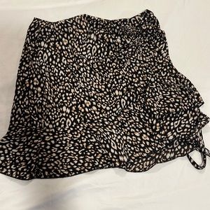 cheetah print brown skirt